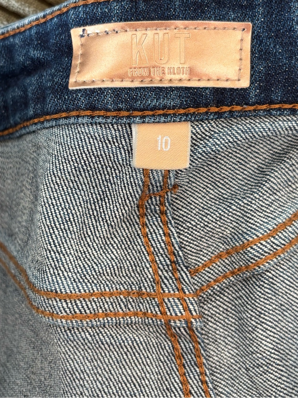 Kut from the Kloth Dark Blue Wide Leg Cuffed Jeans - Picture 4 of 5